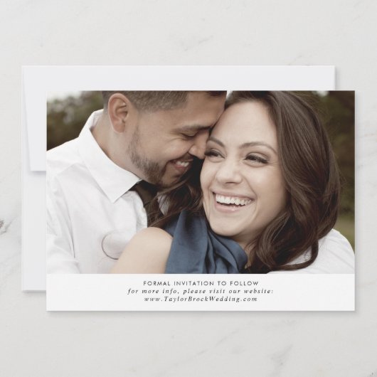 Modernes Script Horizontales Foto Save the Date (Rückseite)