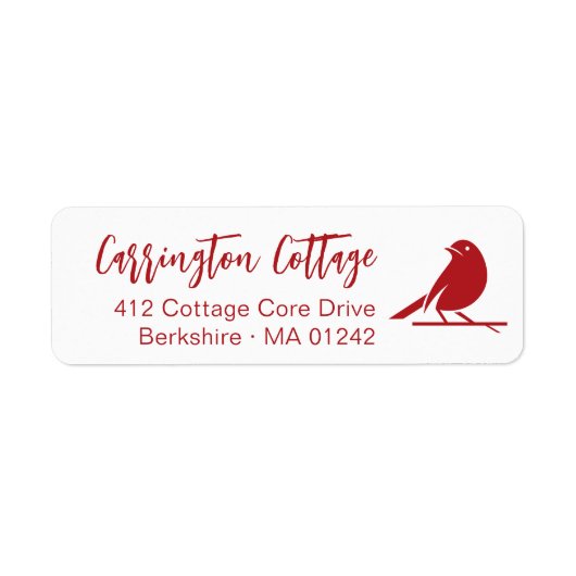 Modernes Script Hübsch Red Bird. Rücksendeadresse (Vorne)