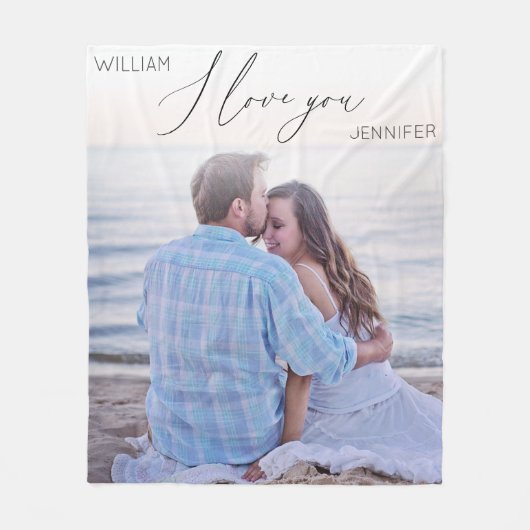 Modernes Script I Liebe You Foto Fleece Blanket (Vorderseite)