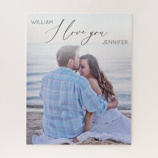 Modernes Script I Liebe You Foto Puzzle (Vertikal)
