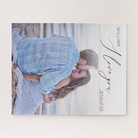 Modernes Script I Liebe You Foto Puzzle (Horizontal)