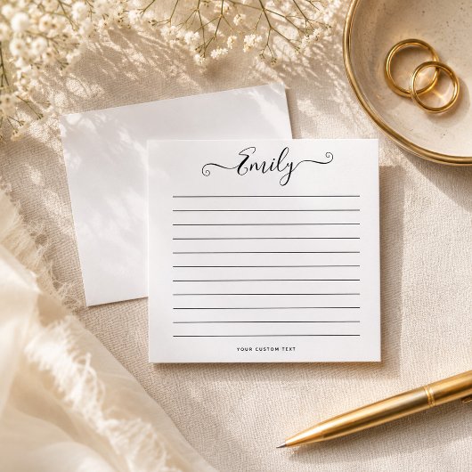 Modernes Script Individuelle Name Message Chic Per Mitteilungskarte