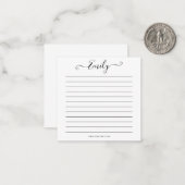 Modernes Script Individuelle Name Message Chic Per Mitteilungskarte (Vorderseite/Rückseite Beispiel)