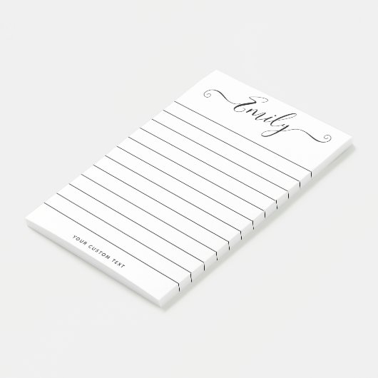 Modernes Script Individuelle Name Message Chic Per Post-it Klebezettel (angewinkelt)