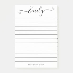 Modernes Script Individuelle Name Message Chic Per Post-it Klebezettel