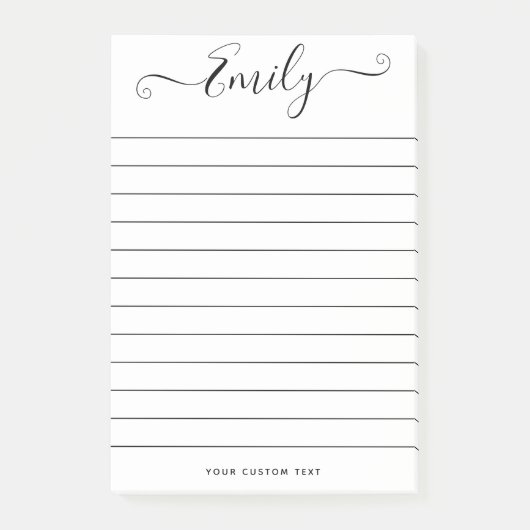 Modernes Script Individuelle Name Message Chic Per Post-it Klebezettel (Vorderseite)