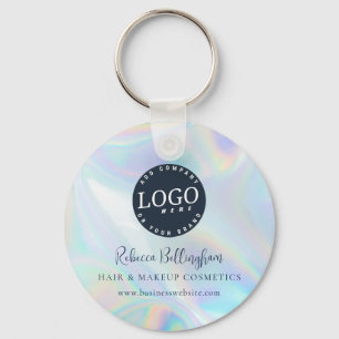 Modernes Script-Iridescent Business-Logo und -Name Schlüsselanhänger