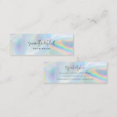 Modernes Script Iridescent Salon Makeup Mini Visitenkarte (Vorne/Hinten)