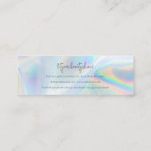 Modernes Script Iridescent Salon Makeup Mini Visitenkarte (Rückseite)
