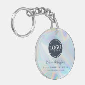 Modernes Script-Iridesing-Business-Logo Schlüsselanhänger (Vorderseite links)