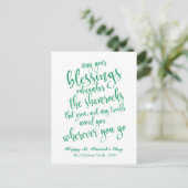 Modernes Script Irish Blessing St. Patrick's Day Postkarte (Stehend Vorderseite)