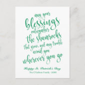Modernes Script Irish Blessing St. Patrick's Day Postkarte (Vorderseite)