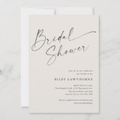 Modernes Script Ivory Boho Brautparty Einladung (Vorderseite)