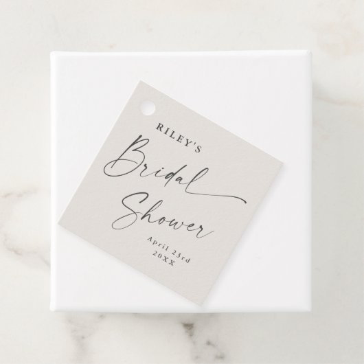 Modernes Script Ivory Boho Brautparty Geschenkanhänger (Beispiel)