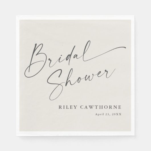 Modernes Script Ivory Boho Brautparty Serviette (Vorderseite)