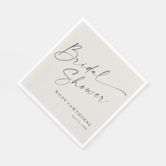 Modernes Script Ivory Boho Brautparty Serviette (Ecke)