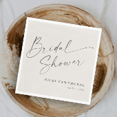 Modernes Script Ivory Boho Brautparty Serviette