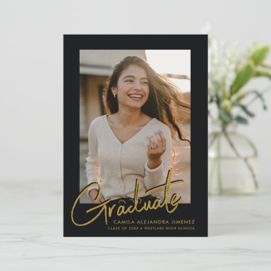 MODERNES SCRIPT-KALLIGRAFISCHERUF | ABSCHLUSS ANKÜNDIGUNG (Stehend Vorderseite)