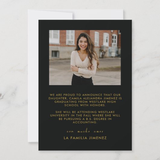 MODERNES SCRIPT-KALLIGRAFISCHERUF | ABSCHLUSS ANKÜNDIGUNG (Rückseite)