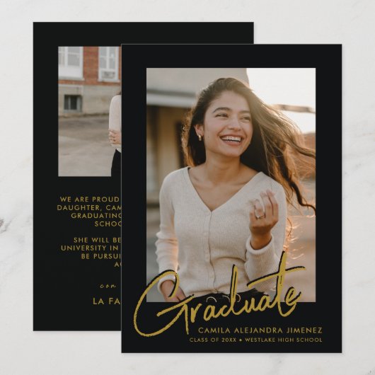 MODERNES SCRIPT-KALLIGRAFISCHERUF | ABSCHLUSS ANKÜNDIGUNG (Vorne/Hinten)