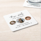 Modernes Script Kids Foto Hochzeit speichern das D Rechteckiger Pappuntersetzer (angewinkelt)