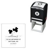 Modernes Script-Kleeblatt-Rücksendeadresse Persona Permastempel (Beispiel)