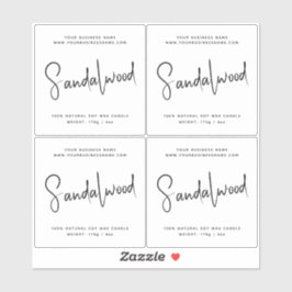 Modernes Script-Kosmetik-Kerzensiegel Aufkleber