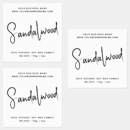 Modernes Script-Kosmetik-Kerzensiegel Etiketten