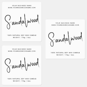 Modernes Script-Kosmetik-Kerzensiegel Etiketten