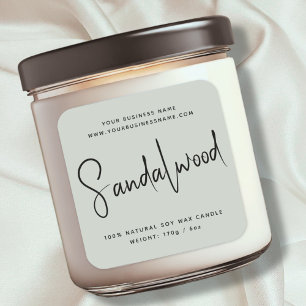 Modernes Script-Kosmetik-Kerzensiegel Quadratischer Aufkleber