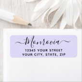 Modernes Script-Lavendel-Rücksendeadresse-Label (Insitu)