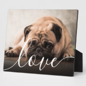 Modernes Script Liebe Pet Foto Fotoplatte (Seite)