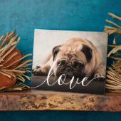Modernes Script Liebe Pet Foto Fotoplatte (Seite)