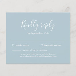 Modernes Script Light Blue Budget Hochzeit RSVP Flyer
