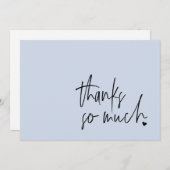 Modernes Script Light Blue Danke Card (Vorne/Hinten)