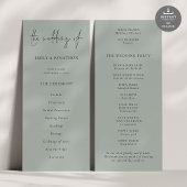 Modernes Script Light Sage Green Wedding Programm