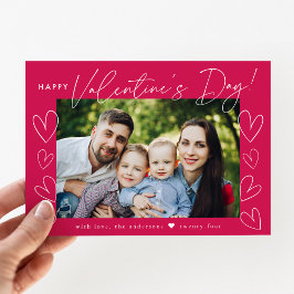 Modernes Script Magenta Valentine's Day Foto Feiertagskarte