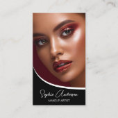 Modernes Script Makeup Künstler Schwarz-Weiß Visitenkarte (Vorderseite)