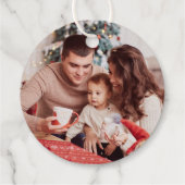 Modernes Script "Merriest Christmas" Foto Geschenkanhänger (Rückseite)