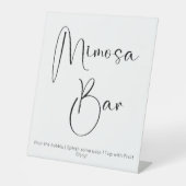 Modernes Script Mimosa Bar Brautparty Sockelschild (Vorderseite)