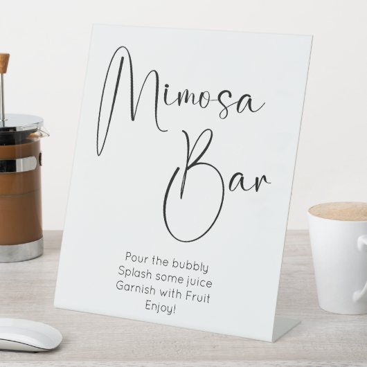 Modernes Script Mimosa Bar Sockelschild (In Situ)