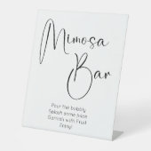 Modernes Script Mimosa Bar Sockelschild (Vorderseite)