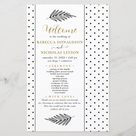 Modernes Script-Minimal-Hochzeitsprogramm (Vorderseite)