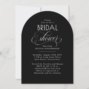 Modernes Script Minimalistisch Black Brautparty Fo Einladung