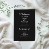 Modernes Script Minimalistisch Black Wedding Progr