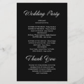 Modernes Script Minimalistisch Black Wedding Progr (Rückseite)