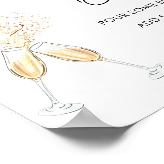 Modernes Script Minimalistisch Brautparty Mimosa B Poster (Ecke)