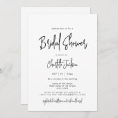 Modernes Script Minimalistisch Einfaches Brautpart Einladung (Vorne/Hinten)