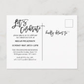 Modernes Script Minimalistisch Full Foto Abschluss Einladungspostkarte (Rückseite)