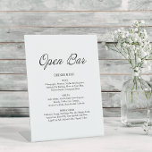 Modernes Script Minimalistisch Open Bar White Wedd Sockelschild